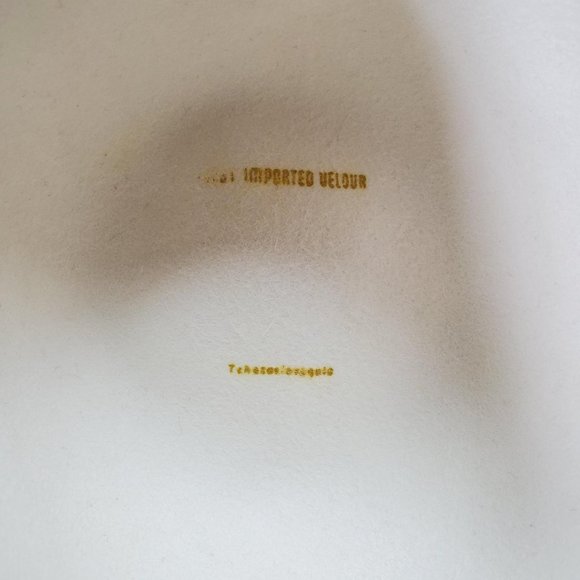 White Cream Vtg Fedora Imported Velour Feather Hat - Picture 7 of 11